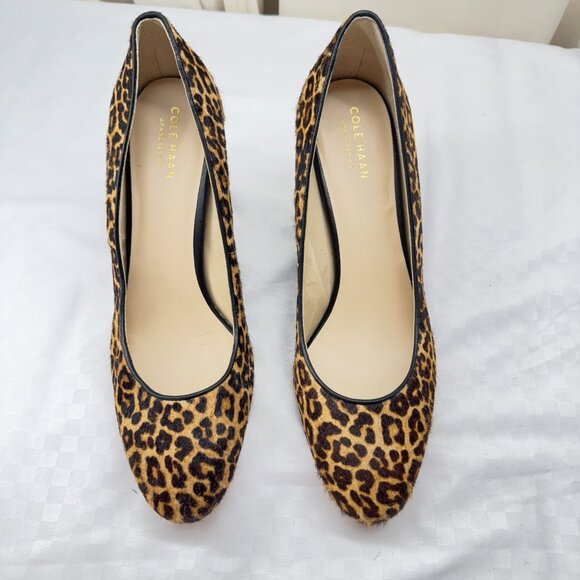 New Cole Haan Calf Hair Leopard Print Marit Wedges - Picture 3 of 10